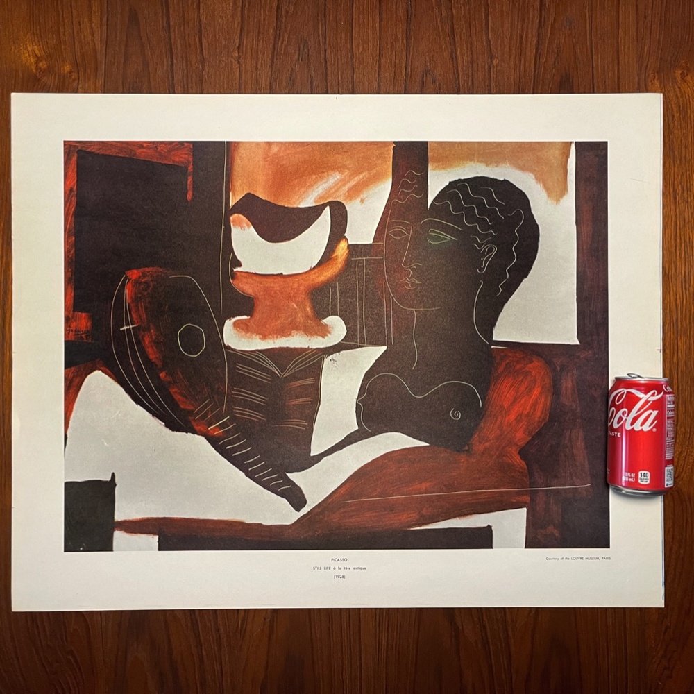 Large Picasso ‘Still Life à la Tête’ Black Nude Music Art Print Lithograph MCM